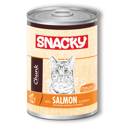 Snacky - Snacky 12'li Koli-400 gr Chunk/Konserve Somon.Sterilised Kedi