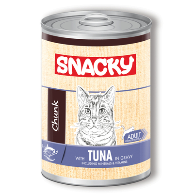 Snacky - Snacky 12'li Koli-400 gr Chunk/Konserve Ton Balık.Yetiş.Kedi