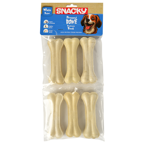 Snacky Beyaz Köpek Çiğneme Kemiği 10cm *6'lı *165g *10 Paket