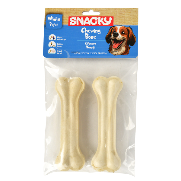 Snacky Beyaz Köpek Çiğneme Kemiği 13cm *2'li *95g *10 Paket