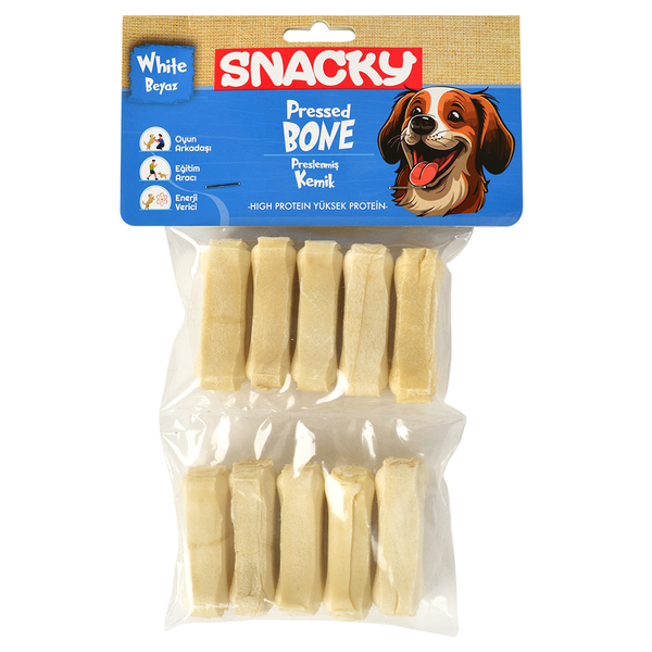 Snacky Beyaz Köpek Çiğneme Kemiği 5cm *10'lu *110g *10 Paket