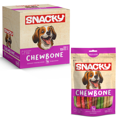 Snacky - Snacky Munchy Köpek Burgu Çubuk 15'li *13cm *105g *6 Paket