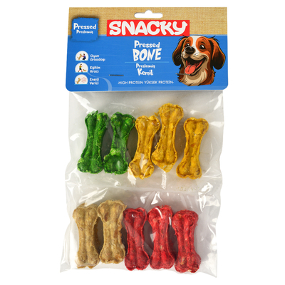 Snacky Munchy Köpek Press Kemik 10'lu *5cm *110g *10 Paket Snacky Munchy Köpek Press Kemik 10'lu *5cm *110g *10 Paket