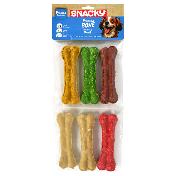 Snacky Munchy Köpek Press Kemik 6'lı *11,5cm *255g *10 Paket