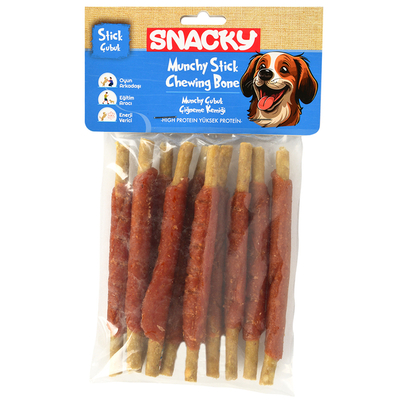 Snacky - Snacky Munchy Ördek Sargılı Köpek Ödül 10'lu *13cm *120g *6 Paket