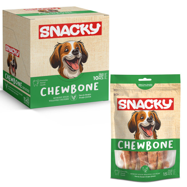 Snacky Munchy Tavuk Sargılı Köpek Ödül 10'lu *13cm *120g *6 Paket