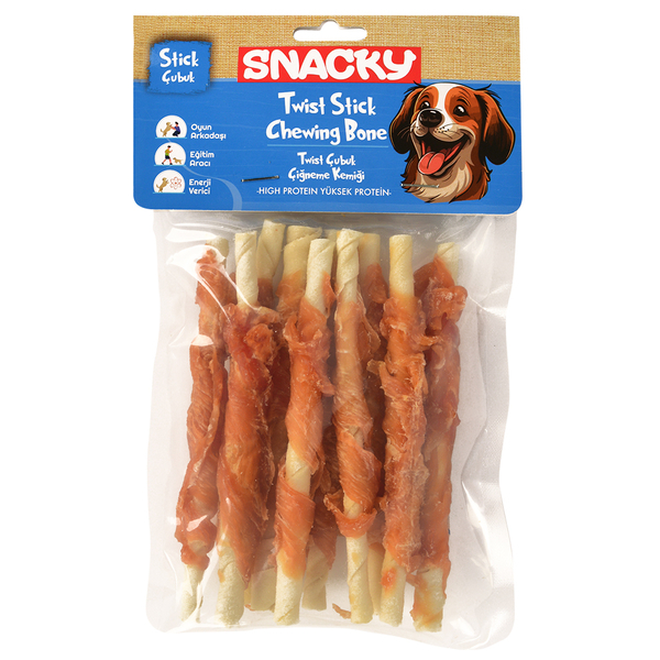 Snacky T. Tavuk Sargılı Çubuk Köpek Ödül 10'lu *13cm *100g *6 Paket.