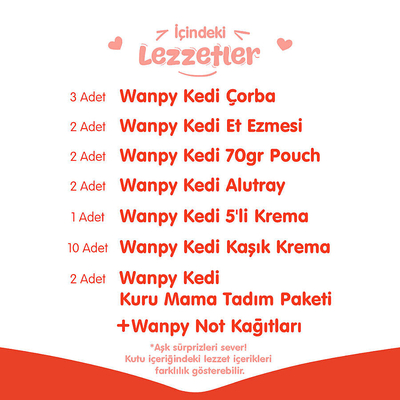 Wanpy Kalp Temalı Kutu Seti Kedi_1 Kutu - Thumbnail