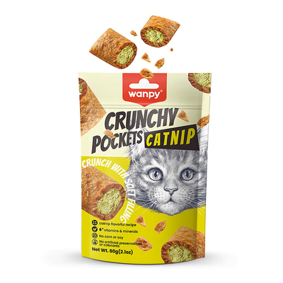 Wanpy - Wanpy Kedi Crunch Ödül Catnipli & Tavuklu 60g – 10'lu