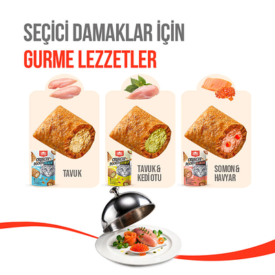 Wanpy Kedi Crunch Ödül Somon & Havyar 60g – 10'lu - Thumbnail