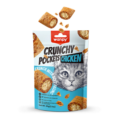 Wanpy - Wanpy Kedi Crunch Ödül Tavuk 60g - 10'lu