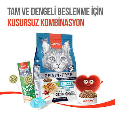 Wanpy Kediler İçin Dondurularak Kurutulmuş Lolipop - Kedi Otu - 1.4 g*10'lu - Thumbnail