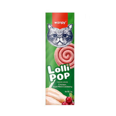 Wanpy - Wanpy Kediler İçin Dondurularak Kurutulmuş Swirlpop – Kızılcık - 1.4 g*10'lu