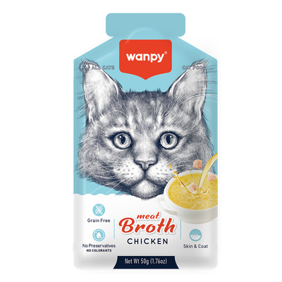 Wanpy - Wanpy Kediler için Tavuk Eti Çorbası 50g x12 Adet