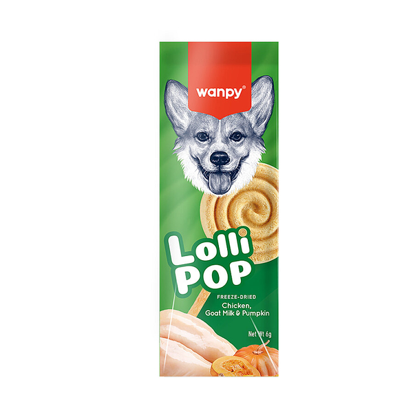 Wanpy Köpekler İçin Dondurularak Kurutulmuş Swirlpop – Balkabaklı - 6 g*10'lu