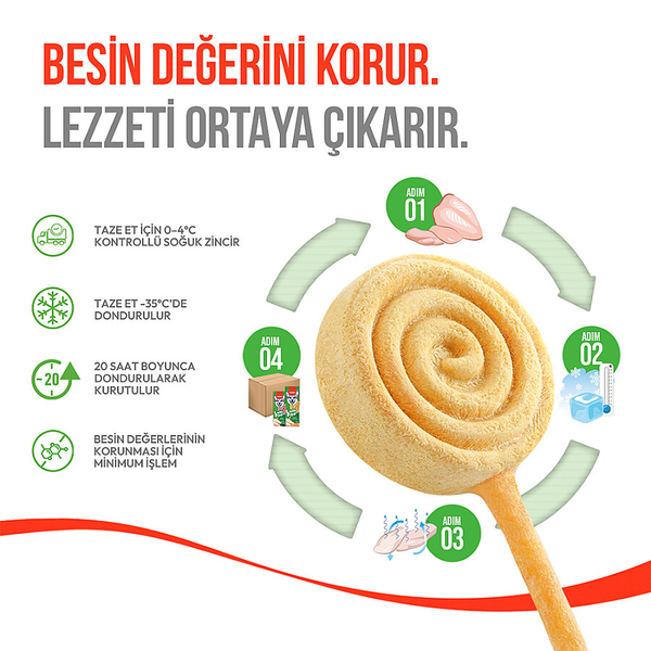 Wanpy Köpekler İçin Dondurularak Kurutulmuş Swirlpop – Balkabaklı - 6 g*10'lu