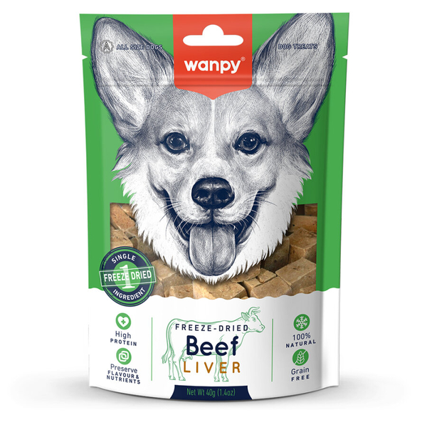 Wanpy Kurutulmuş %100 Dana Ciğeri 40 gr FMA-01 Köpek Ödül