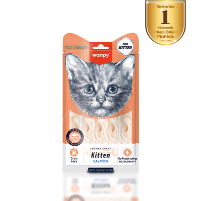Wanpy Somonlu 12'li - Yavru Kedi Krema Ödülü 5x14 g - Thumbnail