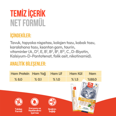 Wanpy Superfood Balkabağı & Kara Lahanalı 12’li – Krema Kedi Ödülü 5×14 g - Thumbnail