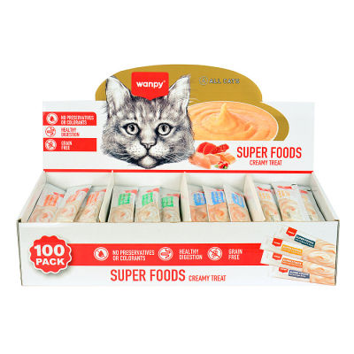 Wanpy Superfood Karışık 4 Lezzet 100'lü Krema Kedi Ödülü 100*14 gr