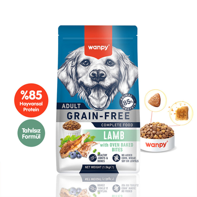 Wanpy - Wanpy Tahılsız Kuzulu Yetişkin Köpek Maması 1,5 kg