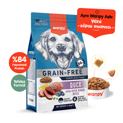 Wanpy - Wanpy Tahılsız Ördekli Yetişkin Köpek Maması 1,5 kg