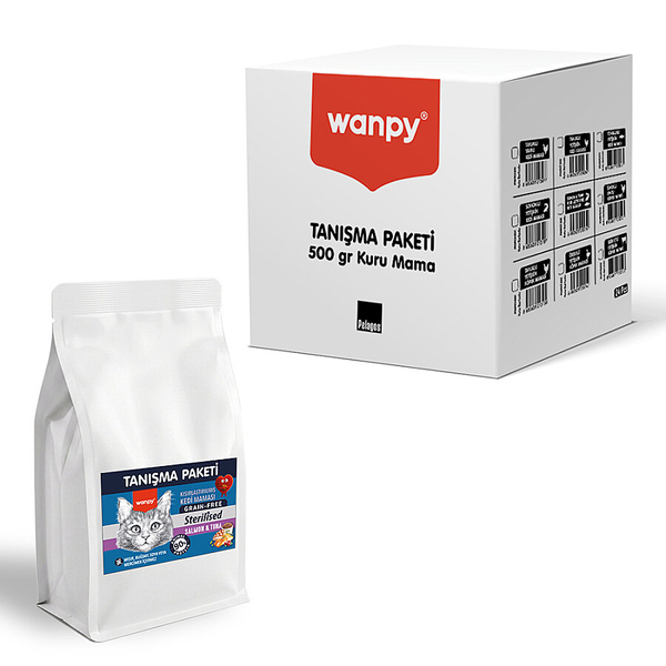 Wanpy Tahılsız Somon&Tuna Kısırlaştırılmış Kedi Maması 500 gr - 24 Adet