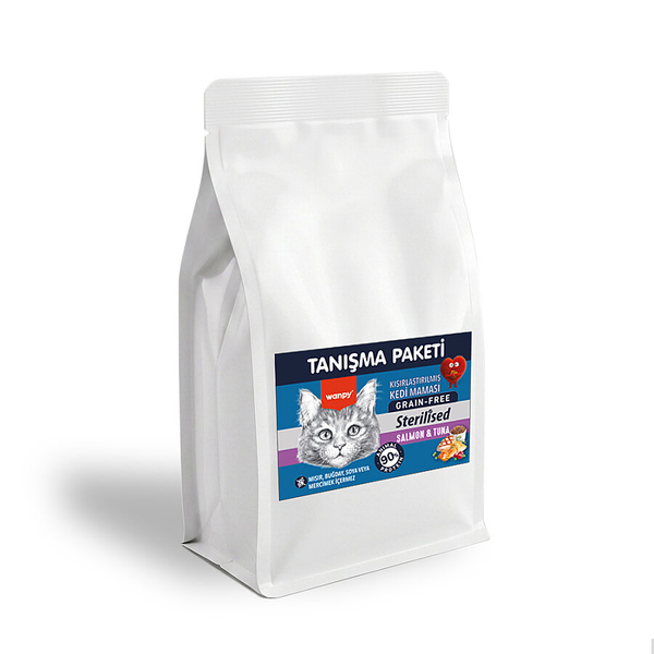 Wanpy Tahılsız Somon&Tuna Kısırlaştırılmış Kedi Maması 500 gr - 24 Adet