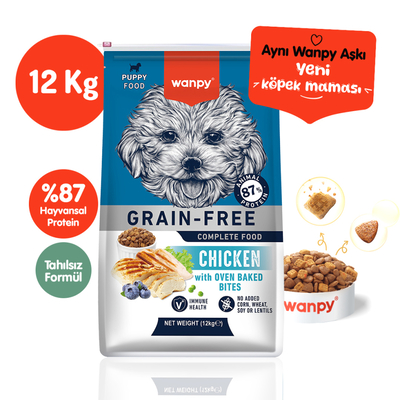 Wanpy - Wanpy Tahılsız Tavuklu Yavru Köpek Maması 12 kg