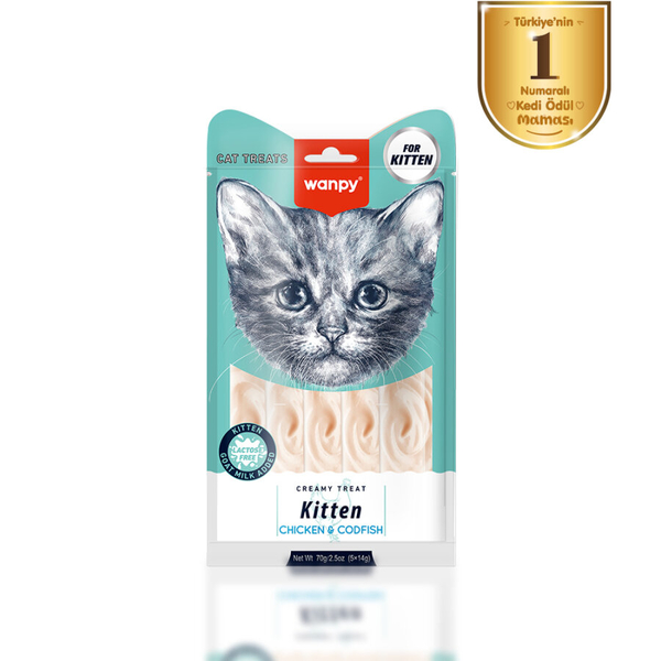 Wanpy Tavuklu & Morinalı 12’li – Yavru Kedi Krema Ödülü 5×14 g