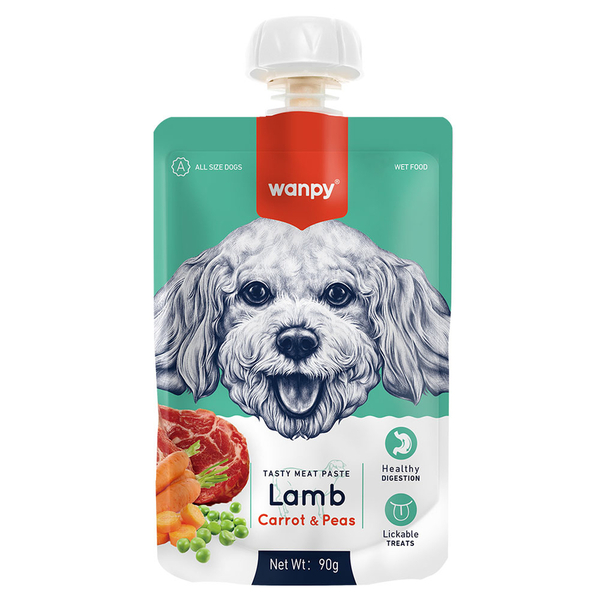 Wanpy Taze Kuzulu&Havuçlu 10'lu Köpek Et Ezmesi 90 gr.
