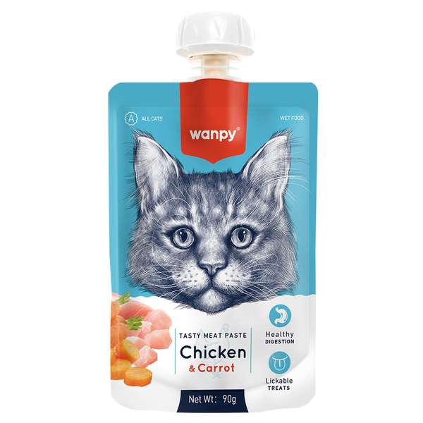 Wanpy Taze Tavuklu&Havuçlu 10'lu Kedi Et Ezmesi 90 gr.