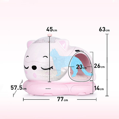 WooHuloo Pro Otomatik Kedi Tuvaleti Barbie Pink - Thumbnail